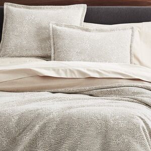 Crate & Barrel Brice Natural Queen Duvet Set